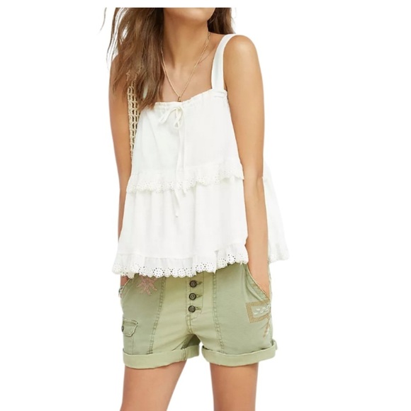 Anthropologie Pants - Anthropologie Tiered Eyelet Tank Top Women’s Size XS